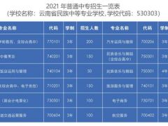 云南省民族中等专业学校2021年招生简章